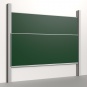 Pylonentafel, 300x120 cm, 2-flächig, höhenverstellbar, Stahlemaille grün 